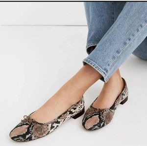 Madewell Adelle Ballet flat in snake embossed leather